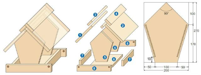 кормушка из дерева чертеж