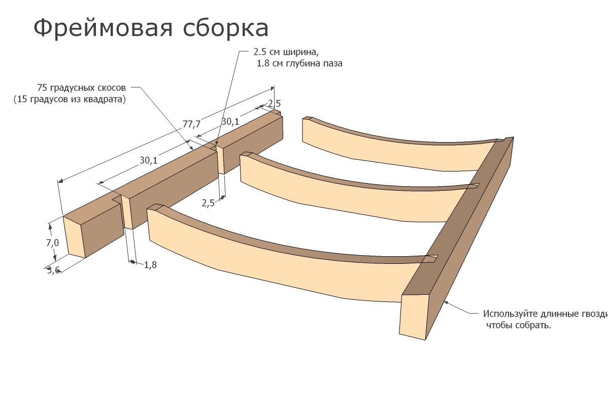 Схема решетчатого шезлонга