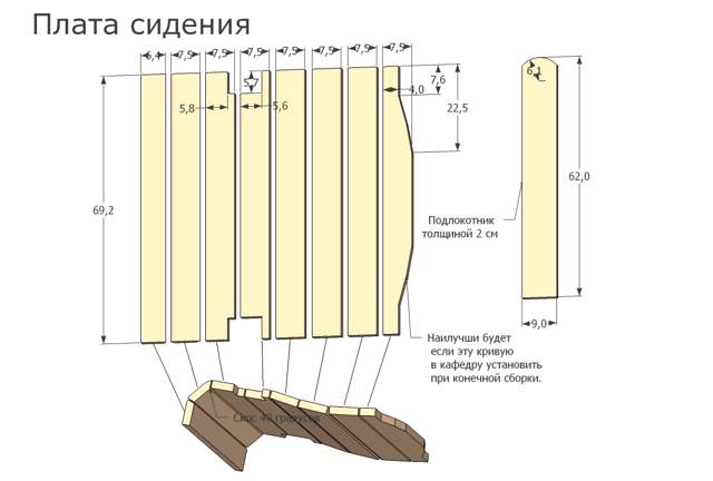 Схема сиденья шезлонга